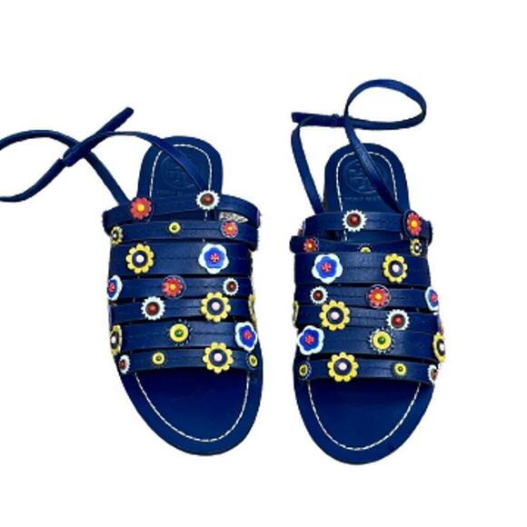 TORY BURCH MARGUERITE CALF LEATHER SANDALS SIZE 7 - Picture 3 of 8